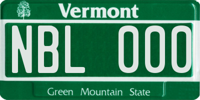 VT license plate NBL000