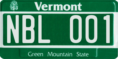 VT license plate NBL001