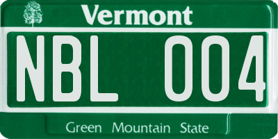 VT license plate NBL004