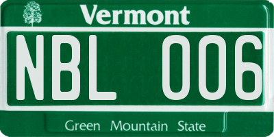 VT license plate NBL006