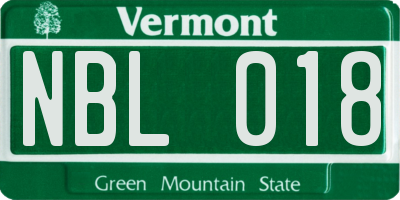 VT license plate NBL018