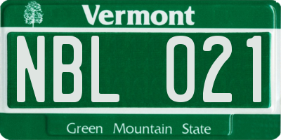 VT license plate NBL021