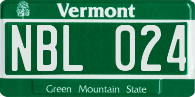 VT license plate NBL024