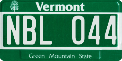 VT license plate NBL044