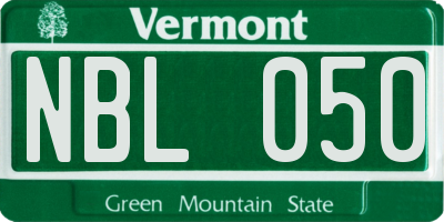 VT license plate NBL050