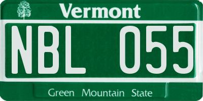 VT license plate NBL055