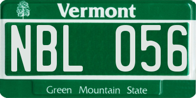 VT license plate NBL056