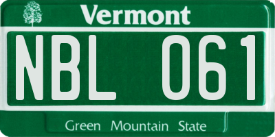 VT license plate NBL061