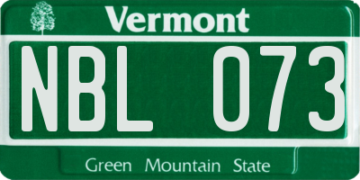 VT license plate NBL073