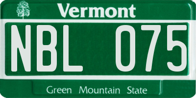 VT license plate NBL075