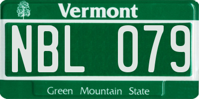 VT license plate NBL079