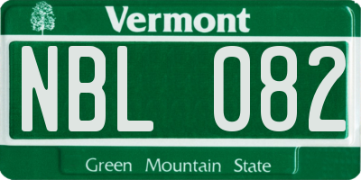 VT license plate NBL082