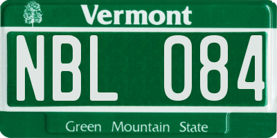 VT license plate NBL084