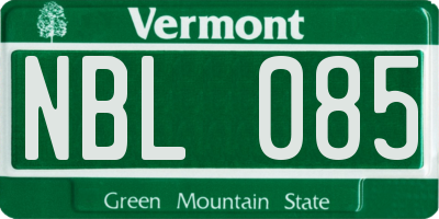 VT license plate NBL085