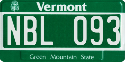 VT license plate NBL093