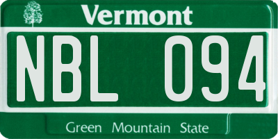 VT license plate NBL094
