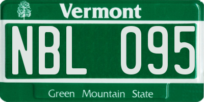 VT license plate NBL095