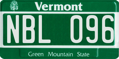 VT license plate NBL096