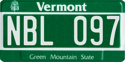 VT license plate NBL097