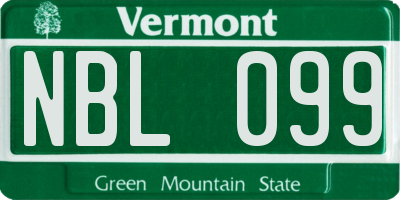 VT license plate NBL099
