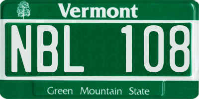 VT license plate NBL108