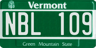 VT license plate NBL109