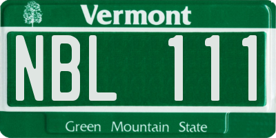 VT license plate NBL111