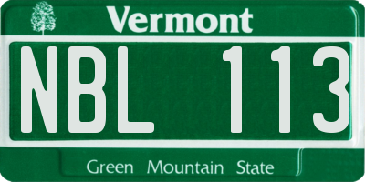 VT license plate NBL113