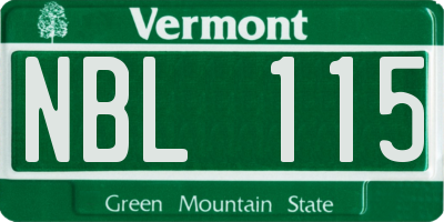 VT license plate NBL115