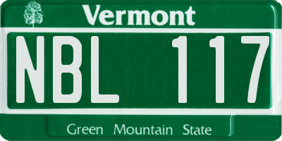 VT license plate NBL117