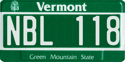 VT license plate NBL118