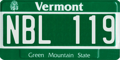 VT license plate NBL119