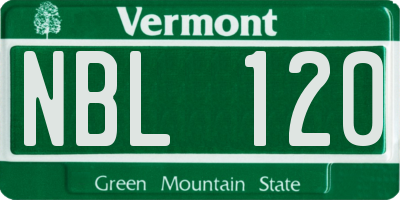 VT license plate NBL120