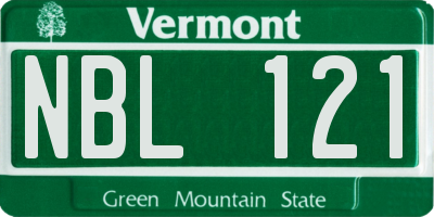 VT license plate NBL121