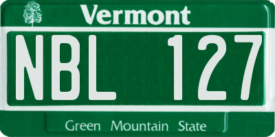 VT license plate NBL127
