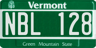 VT license plate NBL128