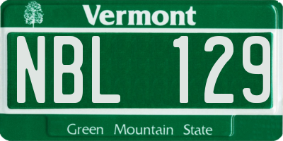 VT license plate NBL129