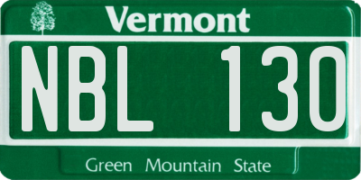 VT license plate NBL130
