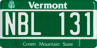 VT license plate NBL131