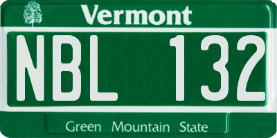 VT license plate NBL132