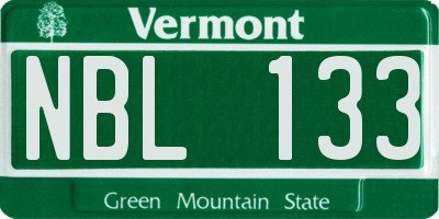 VT license plate NBL133