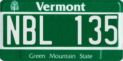 VT license plate NBL135