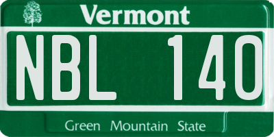 VT license plate NBL140
