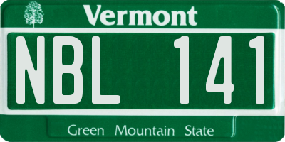 VT license plate NBL141