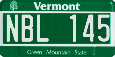 VT license plate NBL145