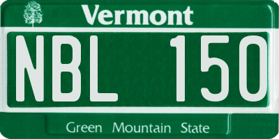VT license plate NBL150