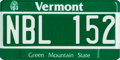 VT license plate NBL152