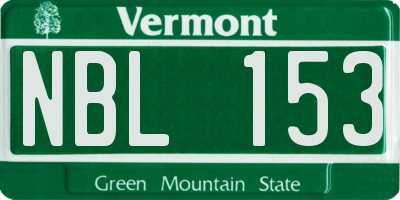 VT license plate NBL153