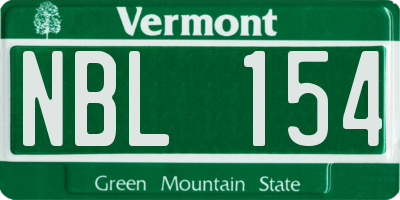 VT license plate NBL154