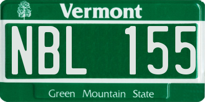VT license plate NBL155